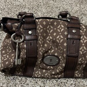 Fossil Brown and Cream bag
